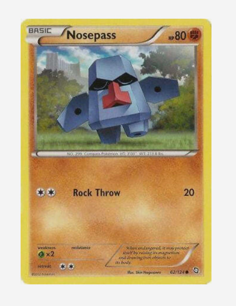 Pokemon - Nosepass - 62/124 - Dragons Exalted    - NM/M