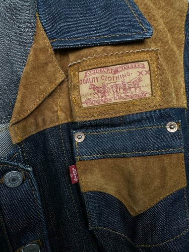 Levi's giacca vintage donna denim + pelle taglia XS - Foto 3 di 5