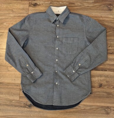 Rag & Bone Men's Blue Chambray LS Classic Fit Flip Cuff Button Up Shirt - S EUC