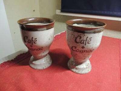 schweres Keramik Becher Set, Cafe + Cognac - Bild 1 von 4
