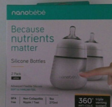 nanobebe Flexible silicone 360 anti-colic triple venting systes 2 bottles