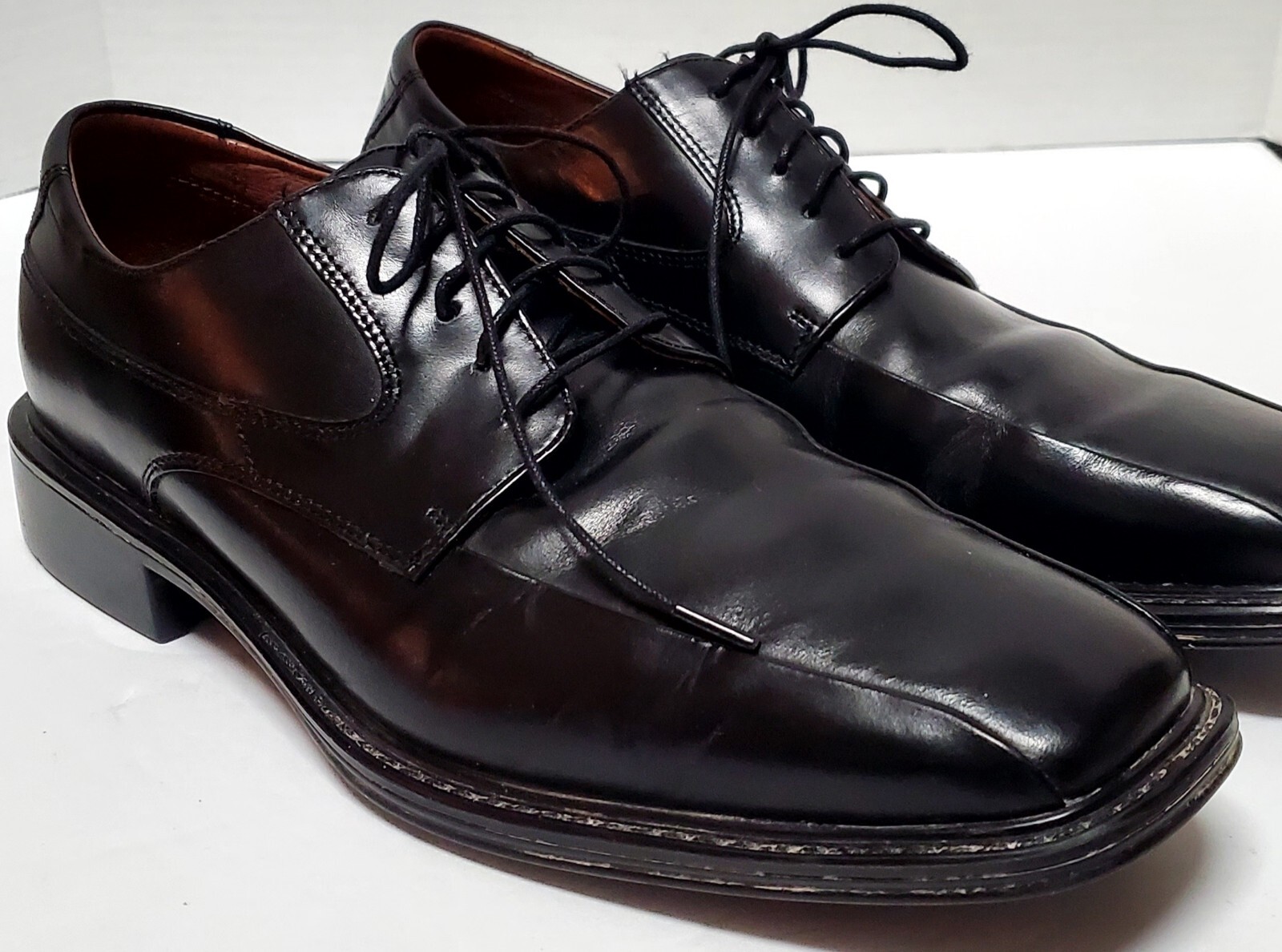 SAOLA Rockport Oxford stringato 9M pelle nera APM12081 punta quadrata su misura