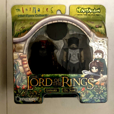 Lord Of The Rings 2004 Art Asylum MiniMates MOC Grishnakh & Orc Scout  NEW