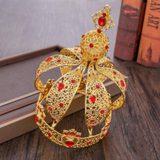 Royal Queen Crown Imperial Princess Diadem Full Circle Jewel Crystal Head Tiara