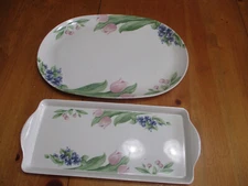 Vintage 2-Reston Lloyd Eurita Trays/Melamine Tray & Platter,Tullip Pattern