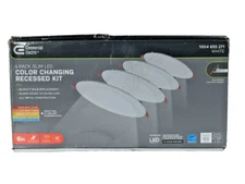Ultra Slim Integrated LED 6 in Round Adj Color Temp Canless Recessed Light, 4-pk