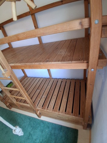 Etagenbett, Hochbett, Kinderbett, mitwachsend für 2 Kinder. Massivholz. Kiefer,. - Bild 7 von 18