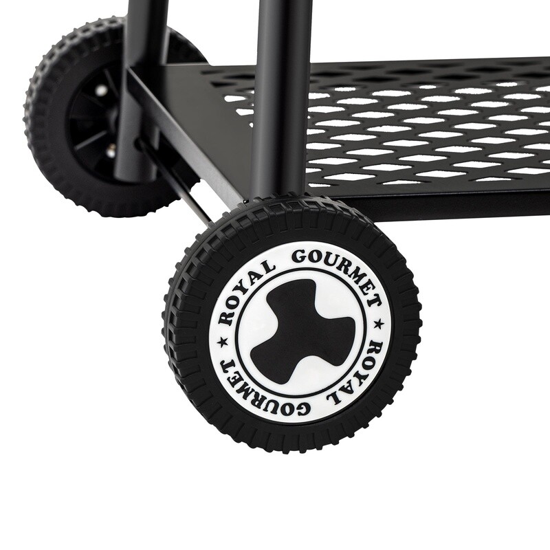 30 Inch Barrel Charcoal Grill W/ Adjustable Fire Grates & Storage Shelf New