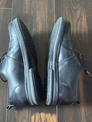 Birkenstock Footprints Black Leather Lace Up Oxfords Shoes