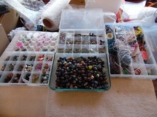 Huge Jewelry Making Supplies Lot Accessories Hand made Mosaic Gabri Beads Lutz
