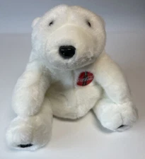 Coca Cola Plush White Bear Sitting 1993 Stuffed Animal 10”
