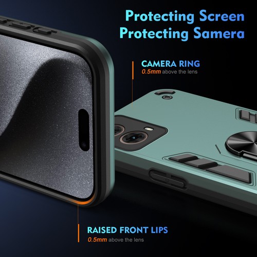 For Motorola Moto G85, Luxury Hybrid Ring Holder Dual Layer Case Cover - Picture 4 of 17