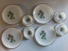 12 Pc Anniversary Rose Fire King Vintage China 1960 Plate Bowl Saucer Milk Glass