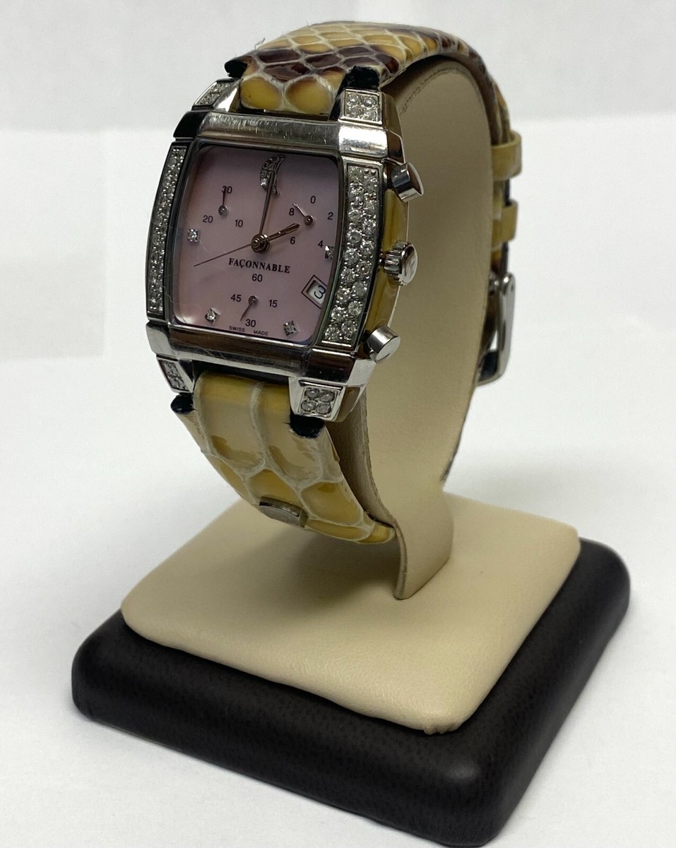 Woman Faconnable Diamond Mezza Luna Moonlight Watch Mother Of