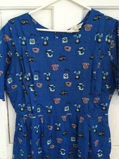 128. anthropologie Yumi Vintage Retro Novelty Telephone Print Tea Dress NWOT L