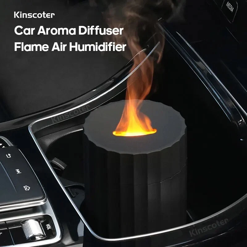 Auto Diffusor Flamme LED Aroma Luftbefeuchter Ätherisches Öl Lufterfrischer - Bild 2 von 4