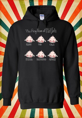 Viele Gesichter von Blobfish lustig cool Männer Frauen Unisex Oberteil Hoodie Sweatshirt 148E