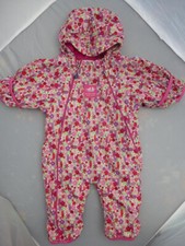 Girls JOJO MAMAN BEBE Waterproof Fleece Lined All In One SNOWSUIT 3-6m NEW BNWT