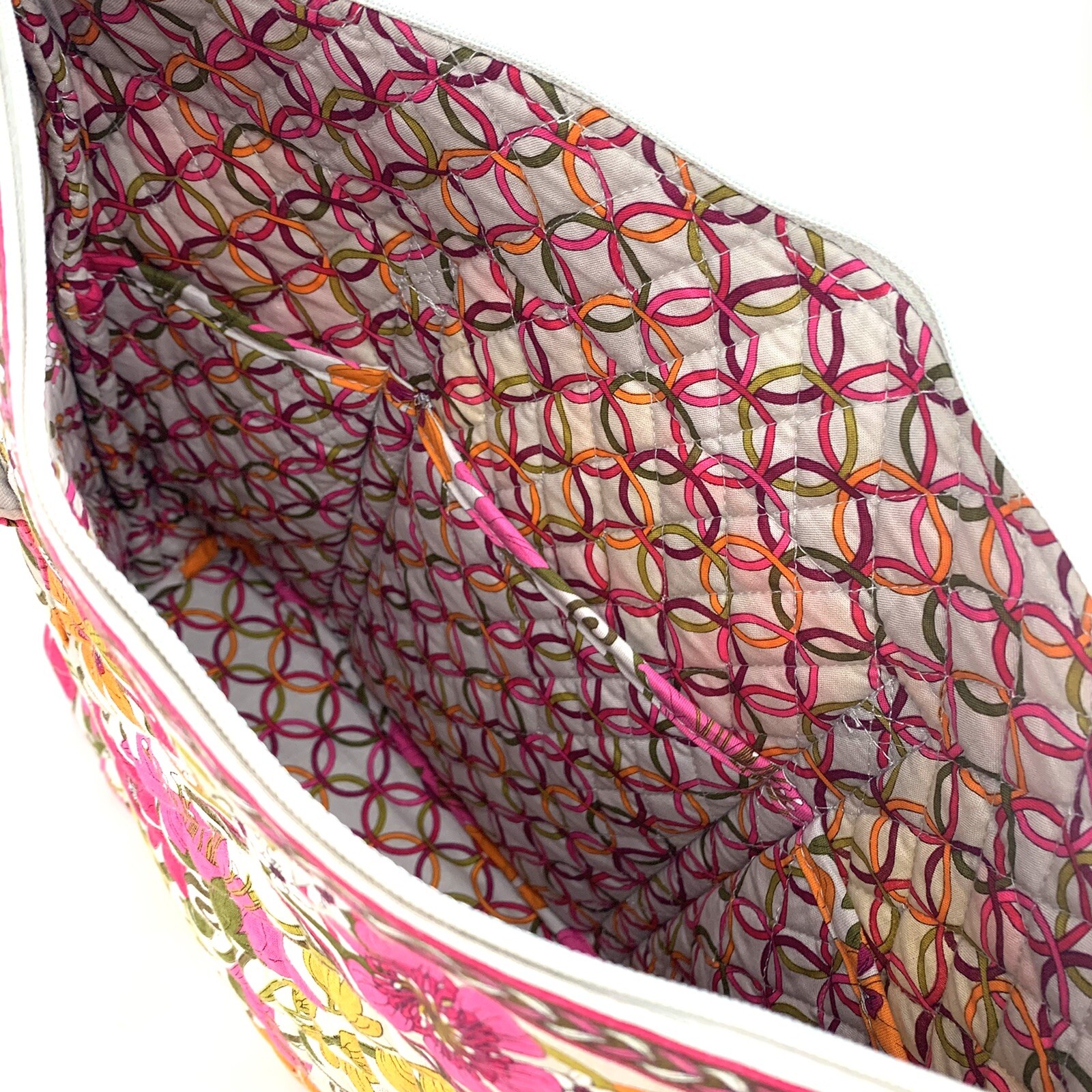 Vera Bradley Pink Orange Yellow Floral Quilted Zip To… Gem
