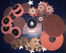 33pcs 2  Sanding Disc, 1.5  Star Disc Roloc Surface Polishing Pads 3M  Holder