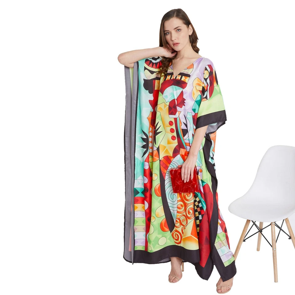 Women Kaftan Lady Print Plus size Caftan Dress African Dashiki Boho Maxi Dress - Image 3 of 4