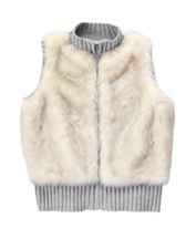 Gymboree Faux Fur Vest in Grey Sz L 10/12 NWOT