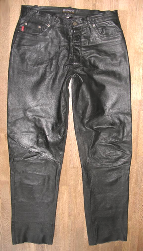 Blend Of America Pantaloni In Pelle Da Uomo Neri Circa W35"/ L34"
