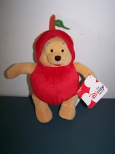 DISNEY WINNIE THE POOH AS APPLE DRESS UP COSTUME MINI BEAN BAG PLUSH NOS NWT