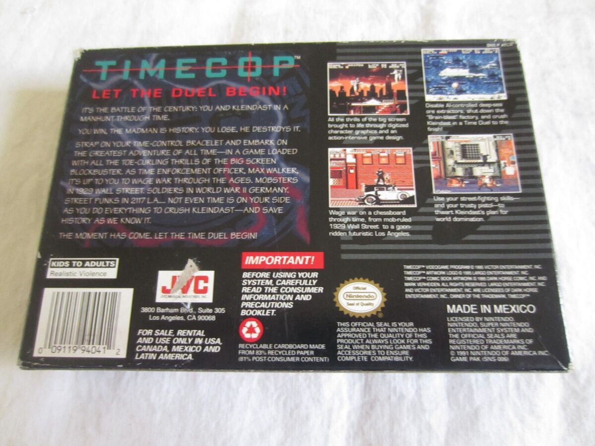 Time Cop (Super Nintendo Entertainment System, 1995) for Time Cop (Super Nintendo Entertainment System, 1995) for