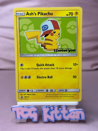 Ash's Pikachu SM112 I Choose You! Promo Pokemon TCGKITTEN