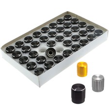 40Pcs Aluminum Alloy Potentiometer Knobs Switch Caps for 6mm Dia Shaft Encoder