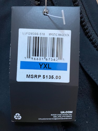 NWT Kid's Under Armour YXL Hooded 1/2 Zip Anorak Jacket w/ Side Zipper - Picture 4 of 5