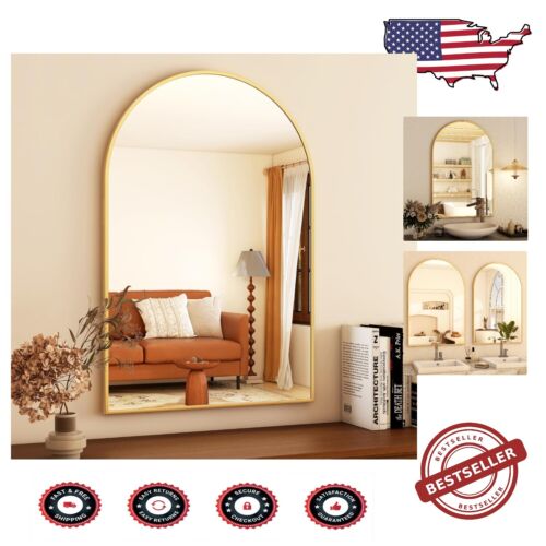 Luxurious Arched Wall Mirror 36x24 - Ideal for Bath, Bedroom & Living Room