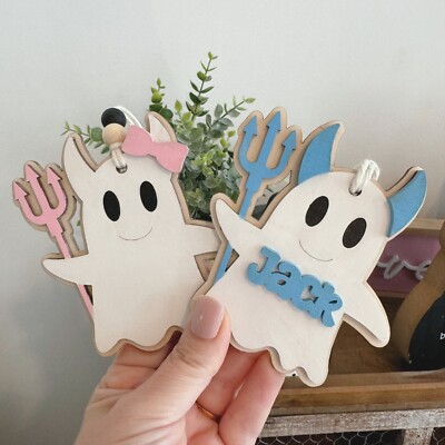 DIGITAL SVG Laser Cut File | Halloween Treat Bag Tags Boo Basket | Glowforge