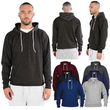 Mens Plain Fleece PullOver Hoodie Long Sleeve Hooded Sweatshirt Jumper S-2XL