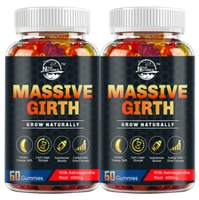 #1 BEST-MALE ENLARGER THICKER LONGER BIGGER 14" GROWTH ENLARGEMENT 120 GUMMIES