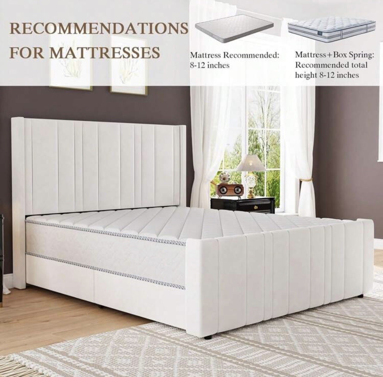 Bed Frame With Headboard King Size-image