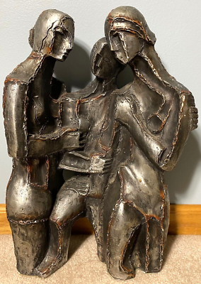 Vintage Austin Prod Three Sisters Brutalist Plaster Bronze Finish
