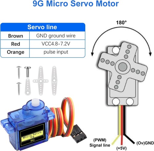 10x Micro Servo 9G para RC Avión Barco Robot Arduino Raspberry Azul - Imagen 2 de 5