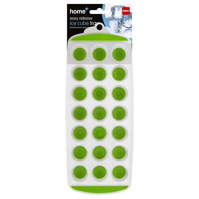 HOME PLUS EASY RELEASE EISWÜRFELSCHALE FLEXIBLER SILIKONBODEN 21 LÖCHER GRÜN