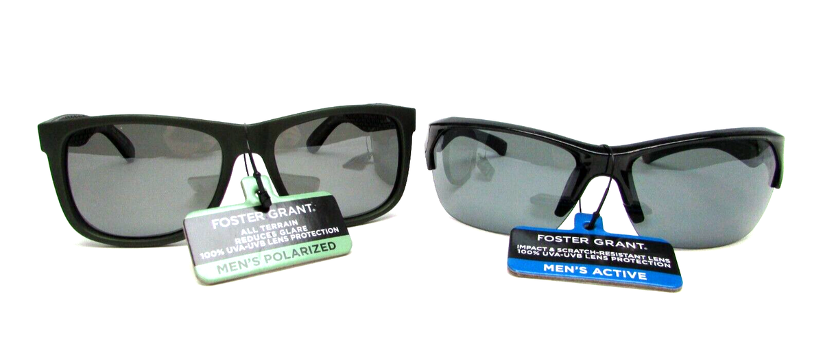 2 Pk Foster Grant Men's Sunglasses WMSL04-AT 2111 & QP805