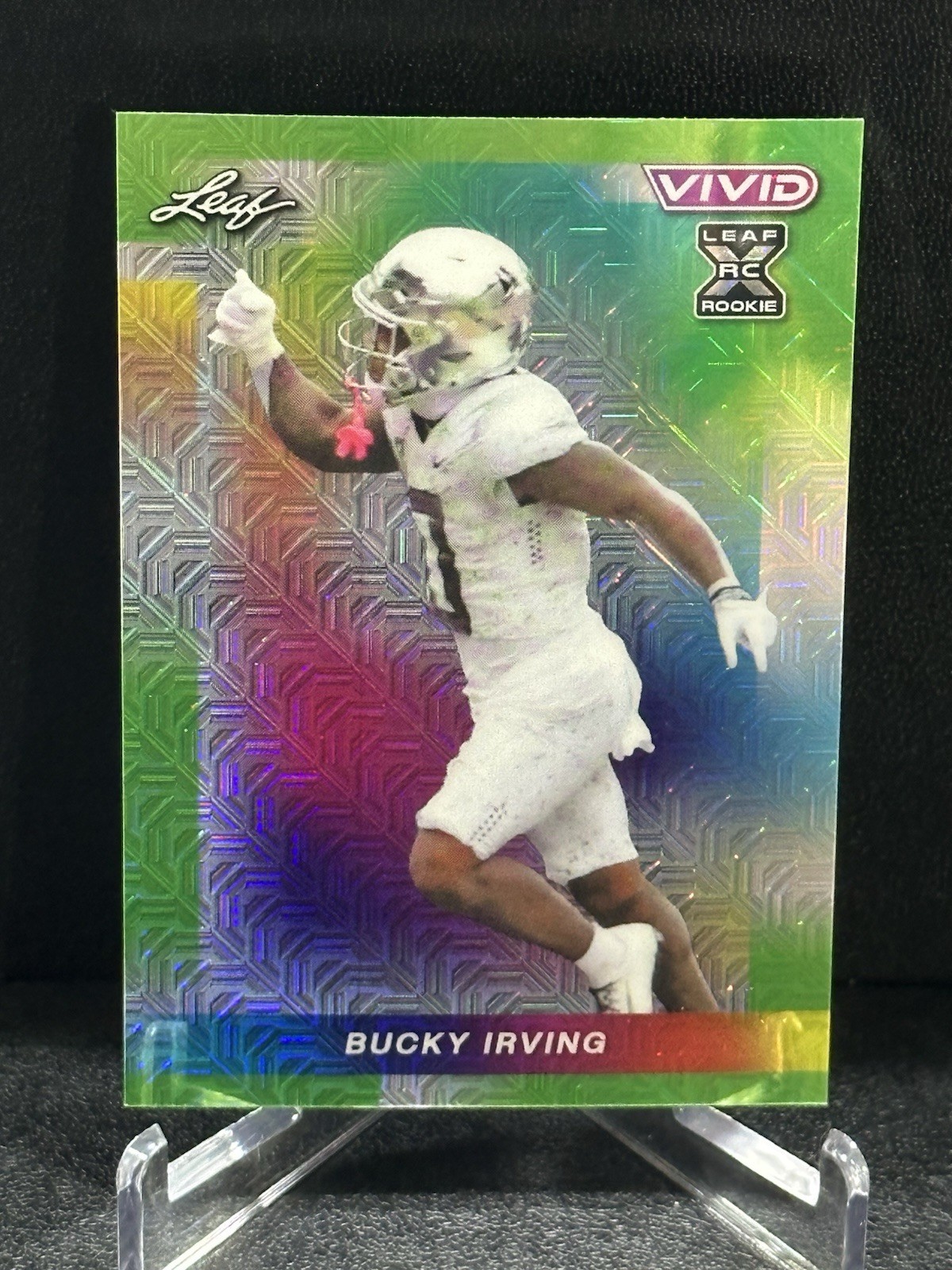 2024 Leaf Vivid - Bucky Irving #110 Green Mojo 1/4 RC Buccaneers Rookie XRC