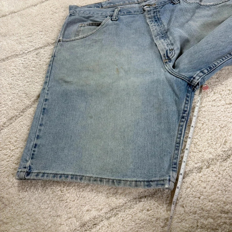 VTG Wrangler 90s Baggy Oversized Relaxed Blue Sz 36 Carpenter Denim Shorts Jorts image 4