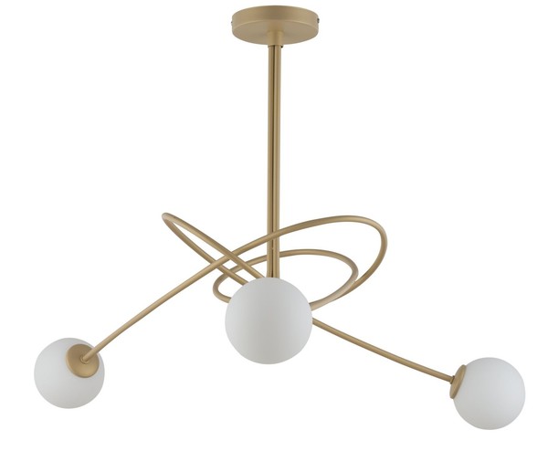 Deckenlampe Gold Schlafzimmer Metall Glas G9 GemüTliche Leuchte Wohnzimmer-image