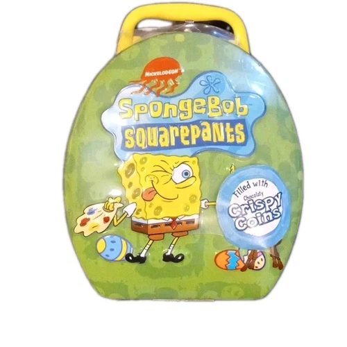 Vtg Rare Sealed 2003 Nickelodeon Easter SpongeBob SquarePants Crispy Coins Tin