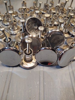 MCM 1.5'' Round Concave Chrome Hardware Drawer Pulls knobs true vintage 552-1