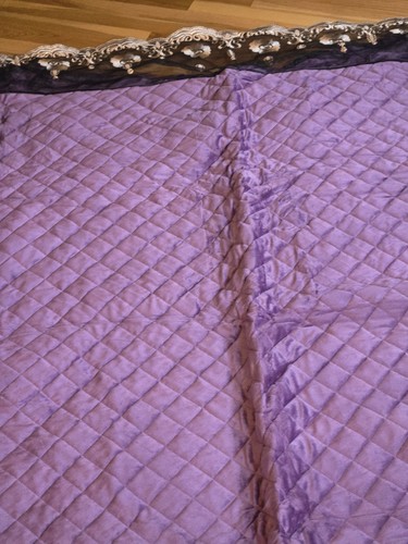Priscilla 3-teiliges King Size Lila Bett Rüschen Set Gothic Skurril Deep Purple - Bild 13 von 22