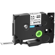 1PK Heat-Shrink Tube Label HSe-221 Compatible with Brother Black On White 8.8mm