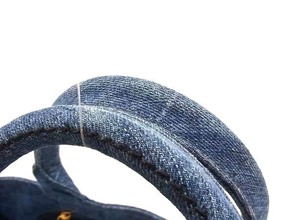Prada Handbag Canapa Denim B1872B White Tag Triangle Logo Navy   from japan thumbnail 3