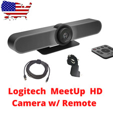 Logitech MEETUP Video Conference Webcam V-R0007 860-000525 w/ Remote - See Desc